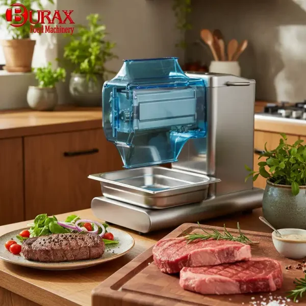 علت ریش ریش شدن گوشت و پارگی گوشت بعد از بیفتک زن چرا گوشت در دستگاه بیفتک زن پاره میشود؟ بیفتک کوب استیک زن بافت استیک تجهیزات سرو سرو تجهیزات آشپزخانه صنعتی ماشین آلات صنایع غذایی تجهیزات حرفه ای آشپزخانه تجهیزات آشپزخانه براکس