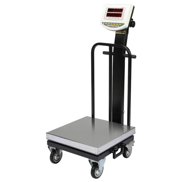 باسکول نمایشگر ثابت 200kg محک سینی استیل چرخدار