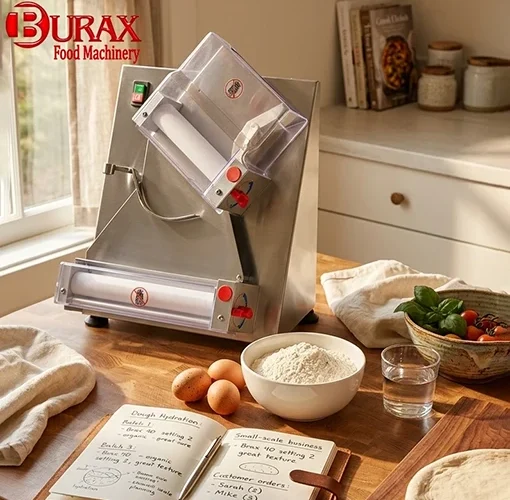بررسی تخصصی خمیر پهن کن مورب BURAX مدل RBM 40A؛ تحولی در سرعت و کیفیت پیتزا
