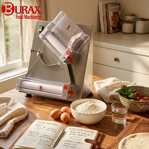 بررسی تخصصی خمیر پهن کن مورب BURAX مدل RBM 40A؛ تحولی در سرعت و کیفیت پیتزا